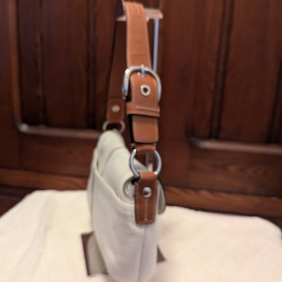 Y2K/vintage coach F13105 pebbled leather SOHO off white with tan shoulder bag - Picture 4 of 15